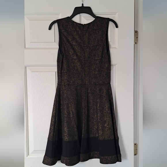 Bar III Women's Black and Gold A-Line Dress - Picture 4 of 6